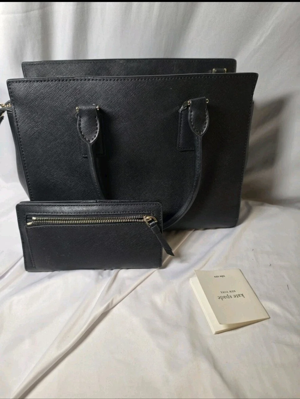 kate spade Black Saffiano Leather Tote with Wallet